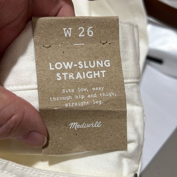 Madewell nq164 Low-Slung Straight Jeans ivory NWT size 26 - Picture 10 of 14